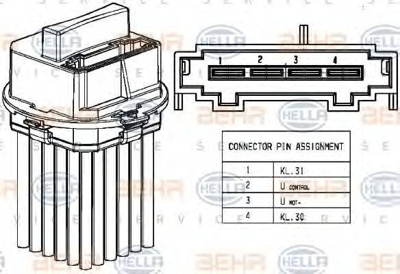 HELLA 5HL351321491 Регулятор, вентилятор салону