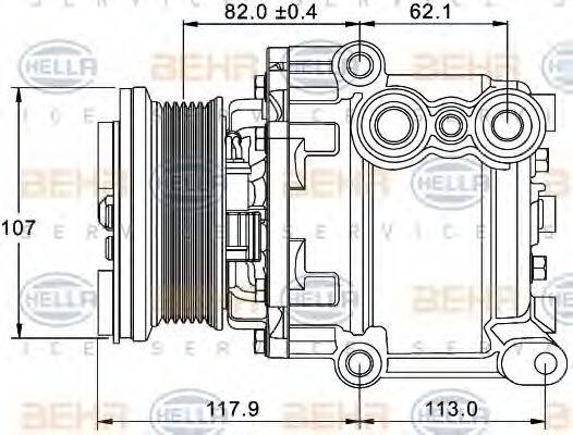 HELLA 8FK351334081 Компресор, кондиціонер