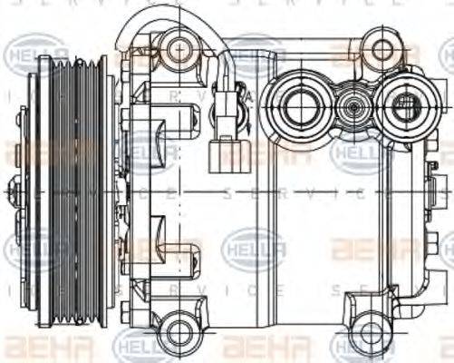 HELLA 8FK351334341 Компресор, кондиціонер