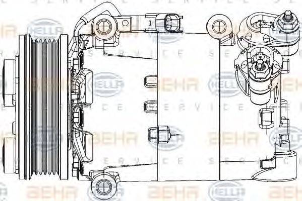 HELLA 8FK351334431 Компресор, кондиціонер