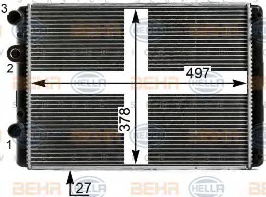 HELLA 8MK376700471 Радіатор, охолодження двигуна