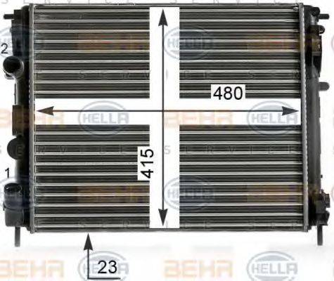 HELLA 8MK376700581 Радіатор, охолодження двигуна