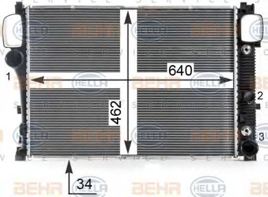 HELLA 8MK376700614 Радіатор, охолодження двигуна