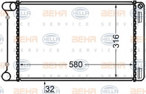 HELLA 8MK376704644 Радіатор, охолодження двигуна