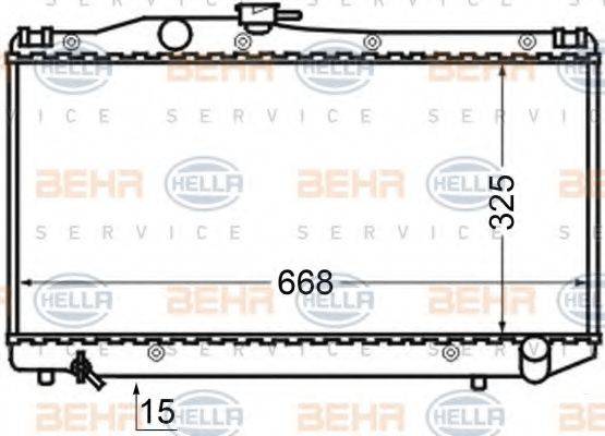 HELLA 8MK376705751 Радіатор, охолодження двигуна