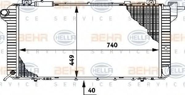 HELLA 8MK376706001 Радіатор, охолодження двигуна