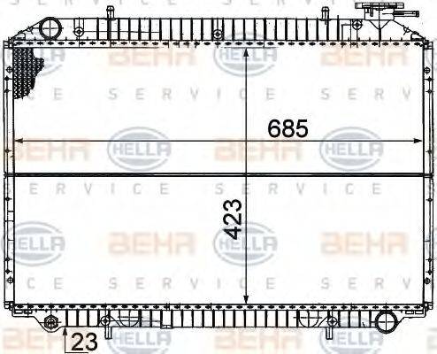 HELLA 8MK376706431 Радіатор, охолодження двигуна