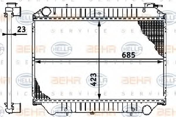 HELLA 8MK376706451 Радіатор, охолодження двигуна