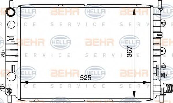 HELLA 8MK376706651 Радіатор, охолодження двигуна