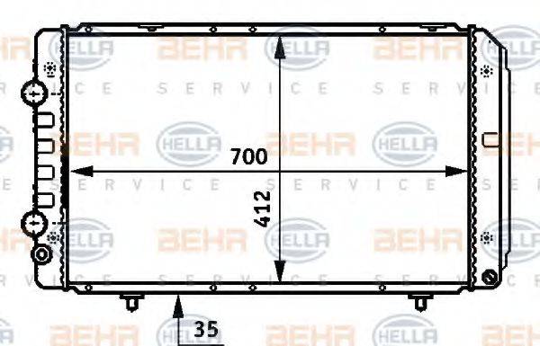 HELLA 8MK376707071 Радіатор, охолодження двигуна