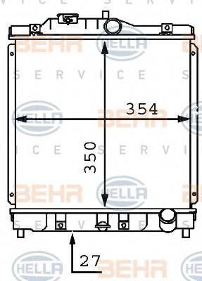 HELLA 8MK376707551 Радіатор, охолодження двигуна