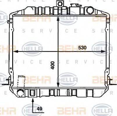 HELLA 8MK376707601 Радіатор, охолодження двигуна