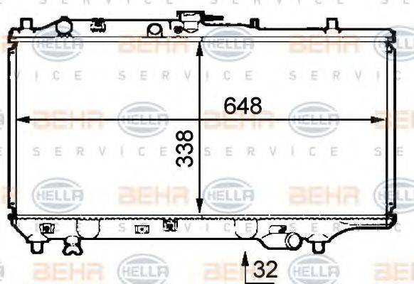 HELLA 8MK376707661 Радіатор, охолодження двигуна