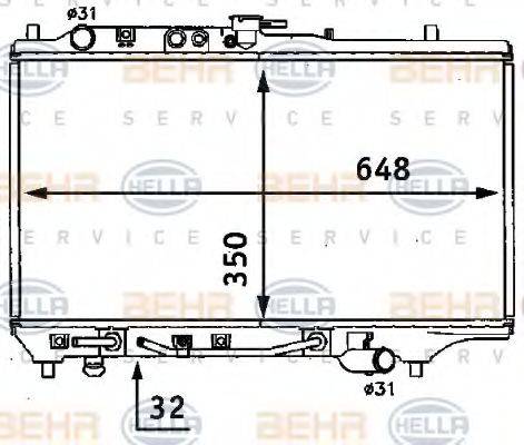 HELLA 8MK376707671 Радіатор, охолодження двигуна