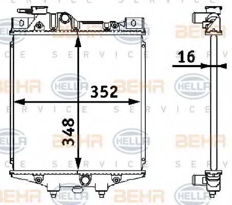 HELLA 8MK376708221 Радіатор, охолодження двигуна