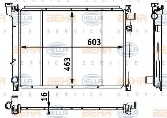 HELLA 8MK376708251 Радіатор, охолодження двигуна