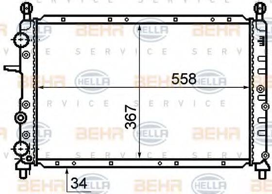 HELLA 8MK376708491 Радіатор, охолодження двигуна