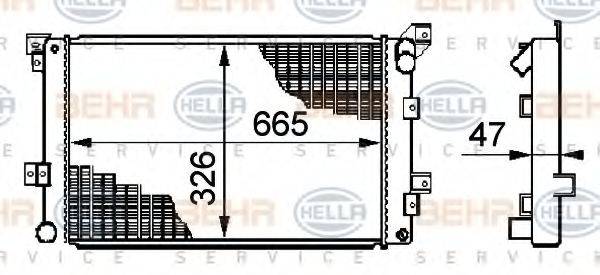 HELLA 8MK376708511 Радіатор, охолодження двигуна