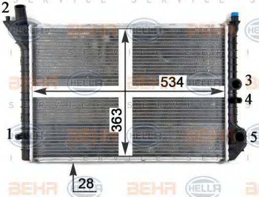 HELLA 8MK376709031 Радіатор, охолодження двигуна