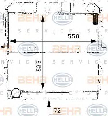 HELLA 8MK376709231 Радіатор, охолодження двигуна