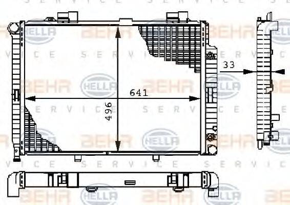 HELLA 8MK376710231 Радіатор, охолодження двигуна