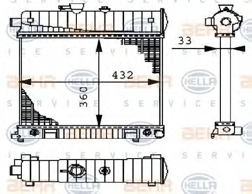 HELLA 8MK376710271 Радіатор, охолодження двигуна