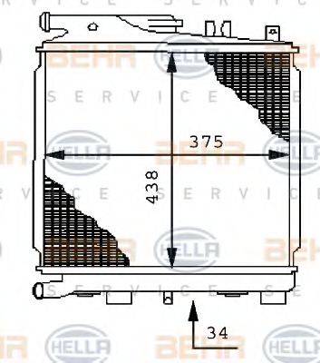 HELLA 8MK376710741 Радіатор, охолодження двигуна