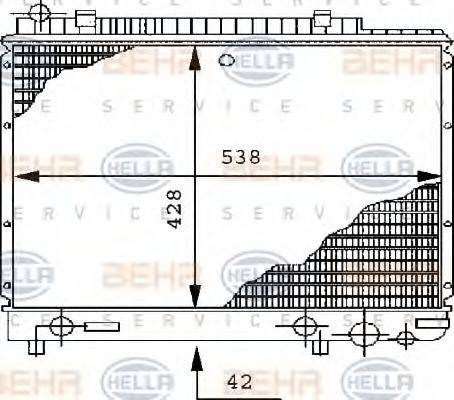 HELLA 8MK376711391 Радіатор, охолодження двигуна