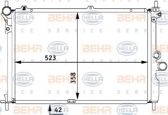 HELLA 8MK376711751 Радіатор, охолодження двигуна