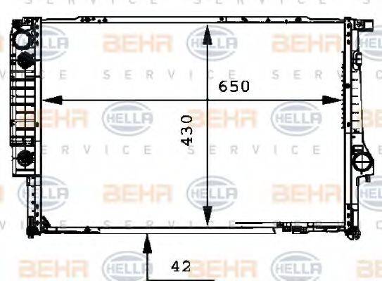 HELLA 8MK376712131 Радіатор, охолодження двигуна