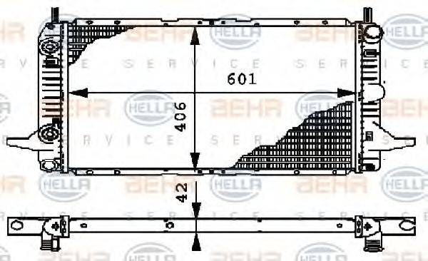 HELLA 8MK376712341 Радіатор, охолодження двигуна