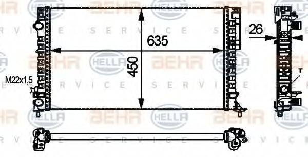 HELLA 8MK376712681 Радіатор, охолодження двигуна