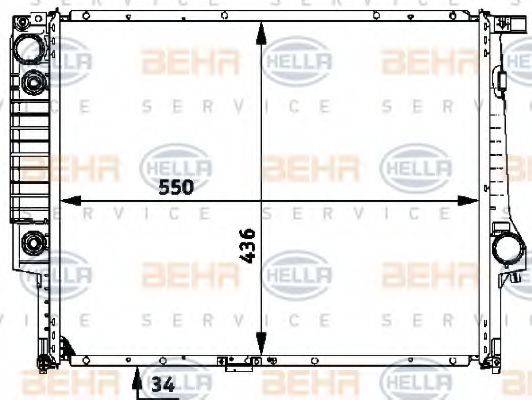 HELLA 8MK376713091 Радіатор, охолодження двигуна