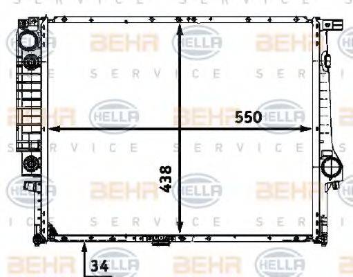 HELLA 8MK376713251 Радіатор, охолодження двигуна