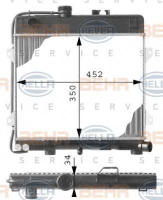 HELLA 8MK376713261 Радіатор, охолодження двигуна