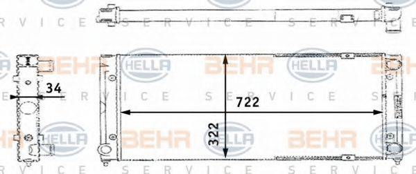 HELLA 8MK376713471 Радіатор, охолодження двигуна