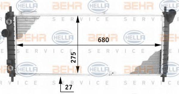 HELLA 8MK376713591 Радіатор, охолодження двигуна