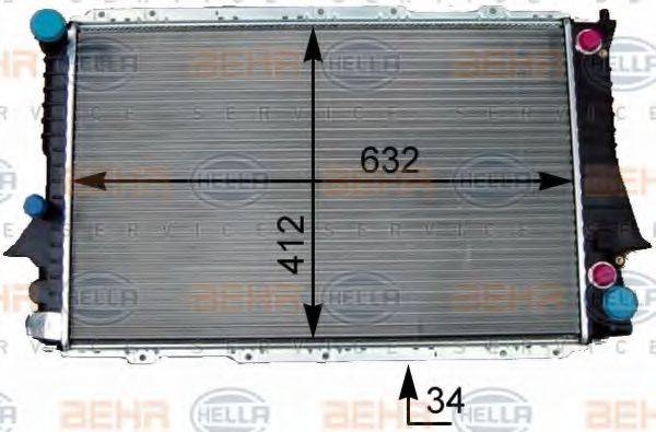 HELLA 8MK376714001 Радіатор, охолодження двигуна