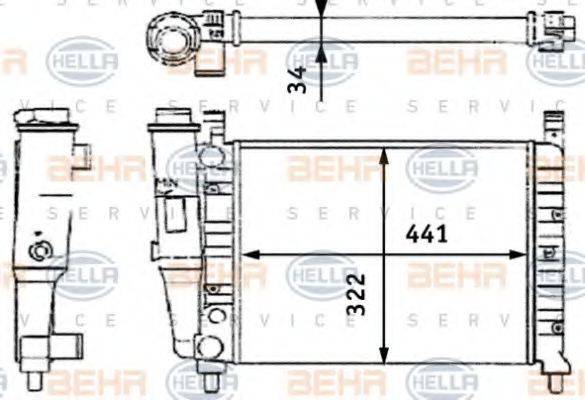 HELLA 8MK376714051 Радіатор, охолодження двигуна