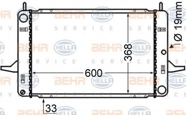 HELLA 8MK376714121 Радіатор, охолодження двигуна