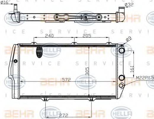 HELLA 8MK376714701 Радіатор, охолодження двигуна