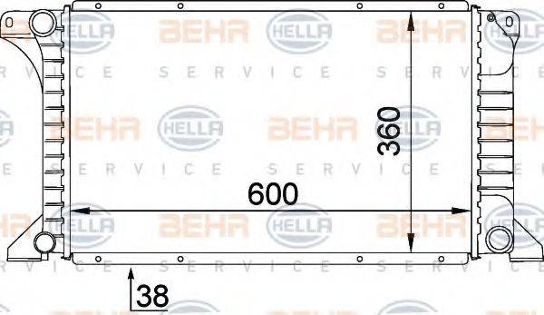 HELLA 8MK376715471 Радіатор, охолодження двигуна