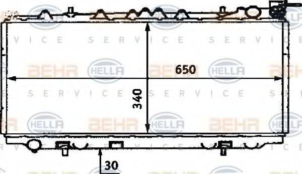 HELLA 8MK376715571 Радіатор, охолодження двигуна