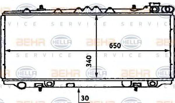 HELLA 8MK376715581 Радіатор, охолодження двигуна