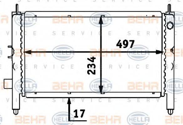 HELLA 8MK376716111 Радіатор, охолодження двигуна