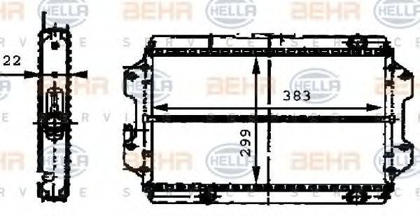 HELLA 8MK376716401 Радіатор, охолодження двигуна