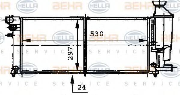 HELLA 8MK376716471 Радіатор, охолодження двигуна