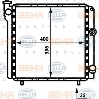 HELLA 8MK376716661 Радіатор, охолодження двигуна