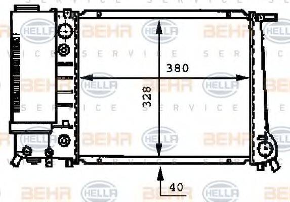 HELLA 8MK376717201 Радіатор, охолодження двигуна