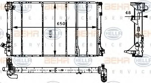 HELLA 8MK376717381 Радіатор, охолодження двигуна